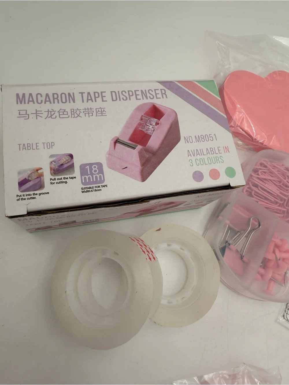 Pink Office Supply Kit - Assorted Pink Desk Accessories